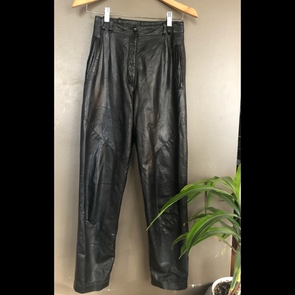 Vintage High waisted Danier Leather pants, size 26 - Picture 1 of 8